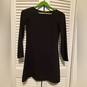 American Apparel Black Crepe Long Sleeve Mini Dress